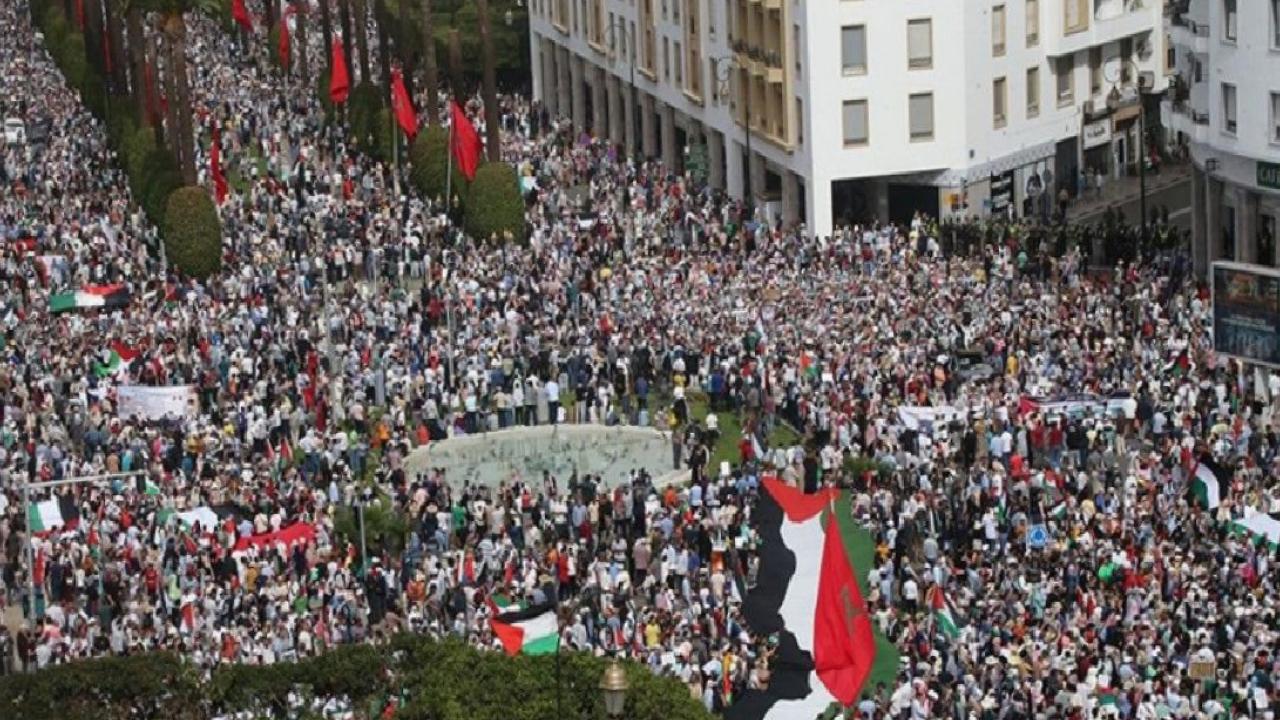 Fas'ta Filistin halkıyla dayanışma gösterisi: Birçok kentte yüzlerce Faslı sokağa çıktı