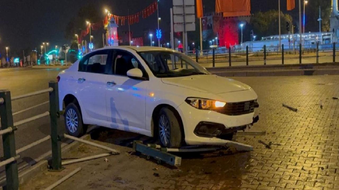 Kayseri'de uyuyan sürücü kaza yaptı