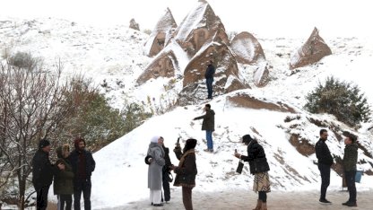 Kapadokya’da ilk kar heyecanı