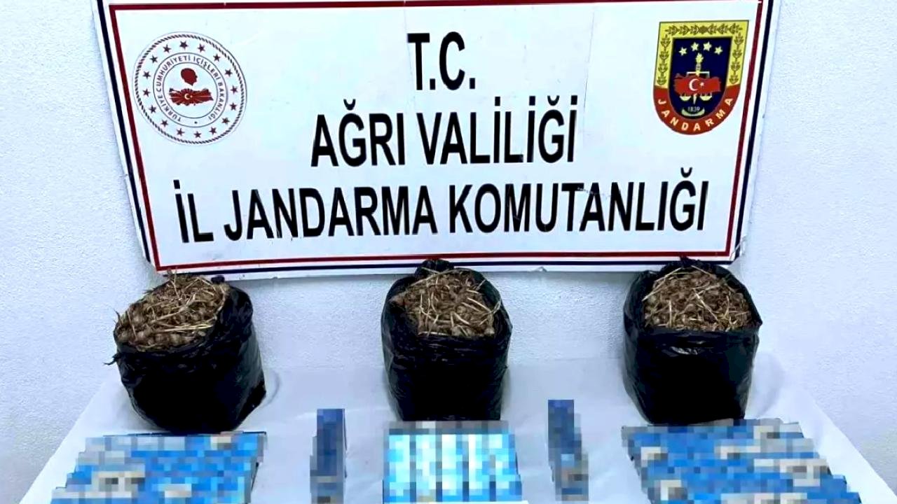 Ağrı'da Kaçak Sigara ve Safran Tohumu Ele Geçirildi