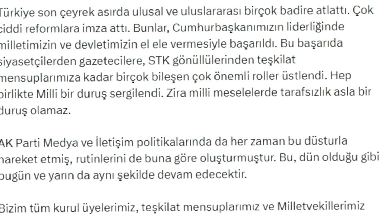 AK Parti'den Medya ve Etkinlik Vurgusu