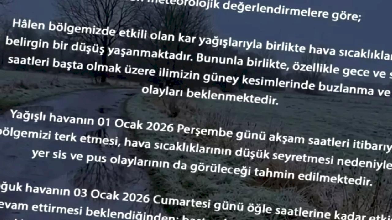 Bursa'da soğuk hava uyarısı!