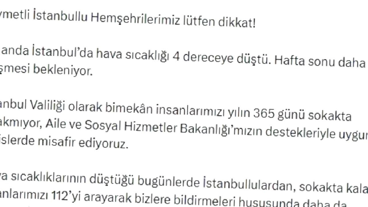 İstanbul'da Hava Sıcaklığı 4 Dereceye Düştü