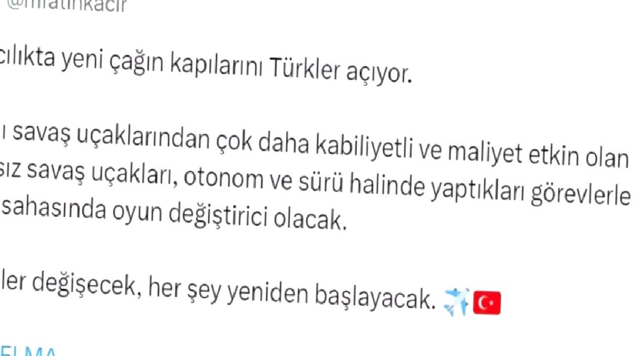 Kacır: İnsansız Uçaklar Oyun Değiştirecek