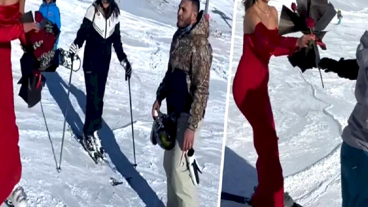 Kayak Yapan Öğrenci, Vatandaşlara Gül Hediye Etti