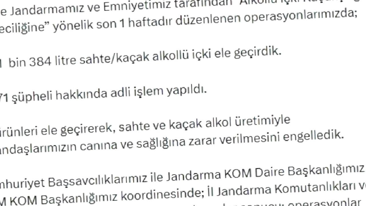 Sahte İçki Operasyonunda 91 Bin Litre Ele Geçirildi