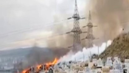 Ankara'da mezarlık yakınında yangın