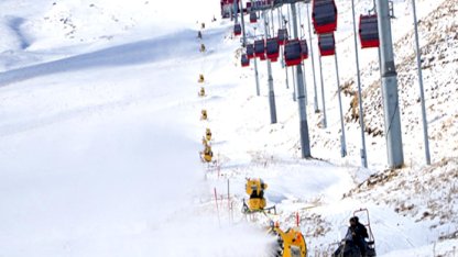 Erciyes'te sezon hazırlığı: Pistler suni karla besleniyor