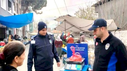 Germencik'te pazarlarda 'kontrol kantarı' uygulaması devam ediyor