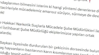Siirt'te Narkotik Operasyonu: 54,6 kg Metamfetamin Ele Geçirildi