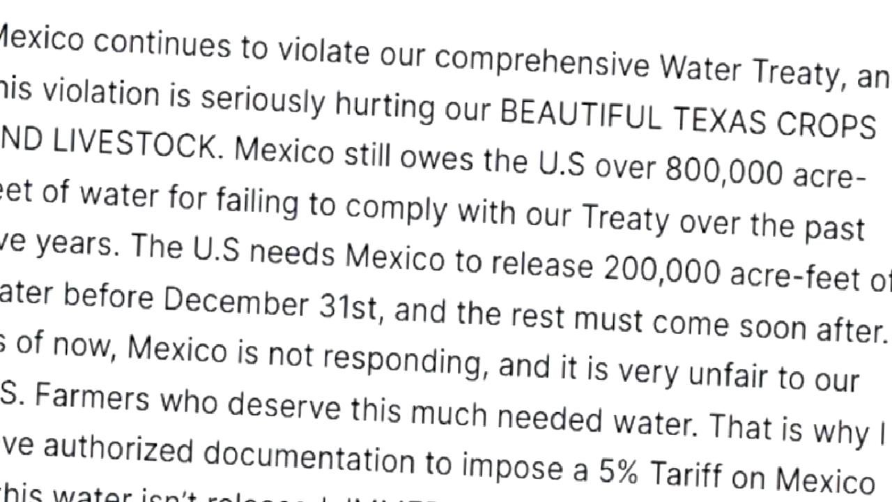 Trump&#039;tan Meksika&#039;ya Su Uyarısı