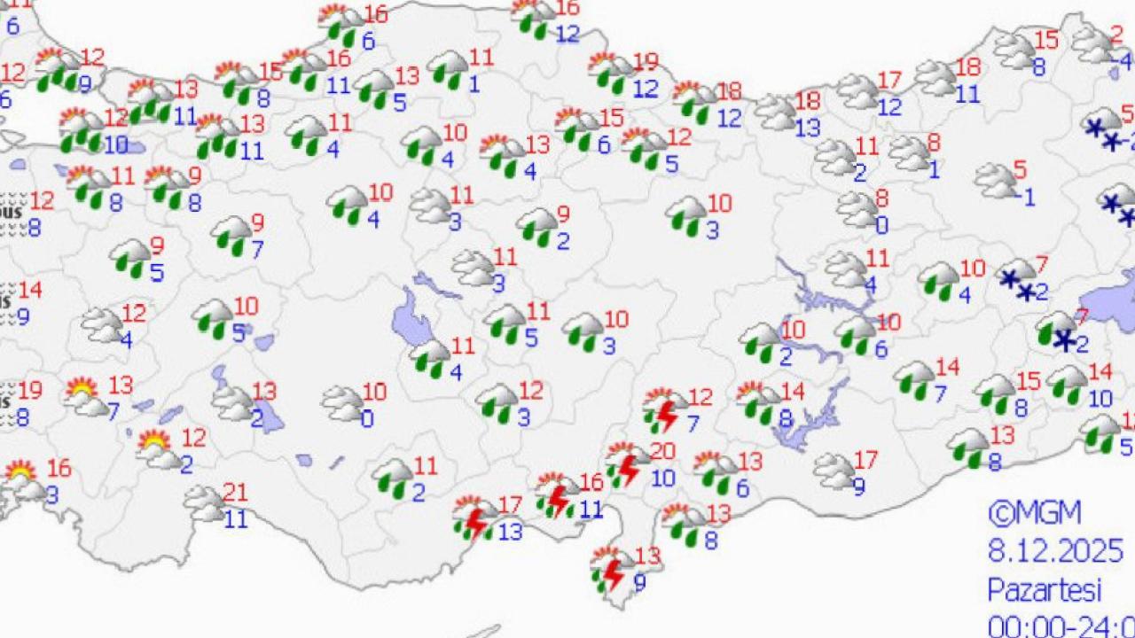 Ülke genelinde sağanak yağış hakim: Sıcaklıklar mevsim normallerinde seyredecek