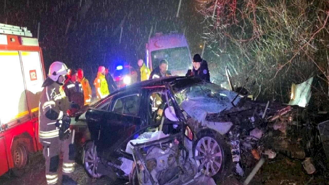 Bursa'da ağaca çarpan otomobildeki 2 kişi öldü