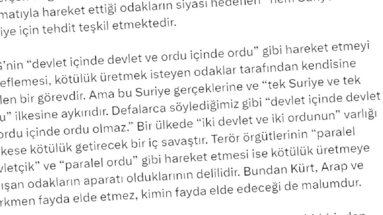 Çelik'ten SDG/PKK Açıklaması
