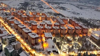 Bingöl beyaza büründü: Kent merkezi dronela havadan görüntülendi