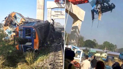 İnşaat vinci trenin üzerine devrildi! 22 kişi öldü, onlarca yaralı var