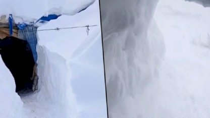 Kars’ta kar altında yaşam: Evlerine tünel kazarak ulaşıyorlar