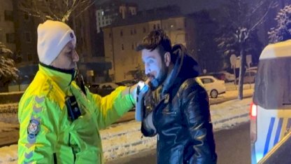 Kayseri'de polisin alkollü sürücü ile imtihanı