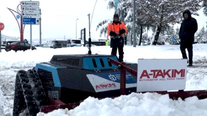 Kocaeli'de karla mücadelede robotik teknoloji