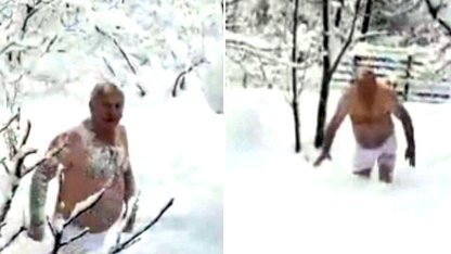 Sinop'ta bir vatandaş yüksekliği 40 santimi bulan karda yüzdü