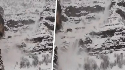 Şırnak'ta çığ düşme anı kameraya yansıdı