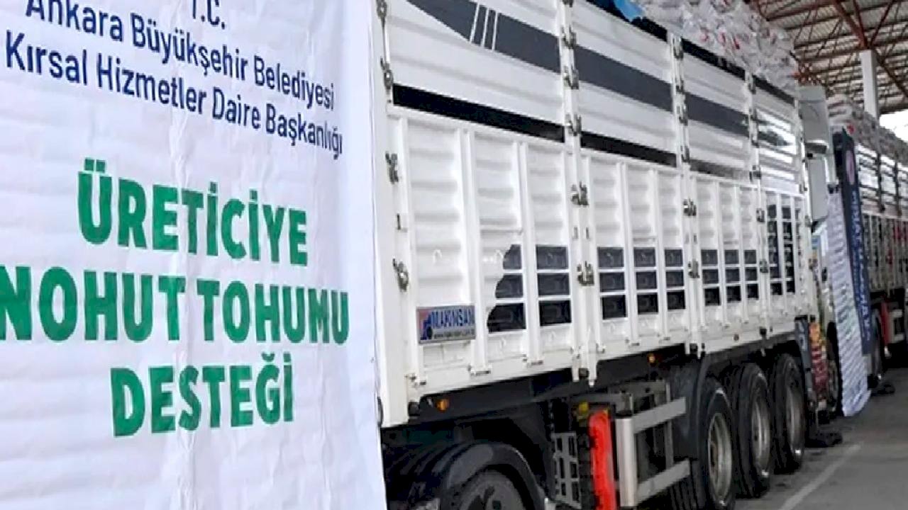 Başkentli üreticiye 1.5 milyonluk nohut tohumu desteği