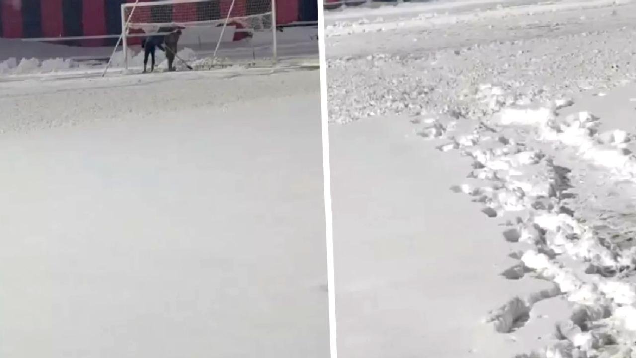 Diz boyu kar yağdı! Sizce burada maç oynanır mı?