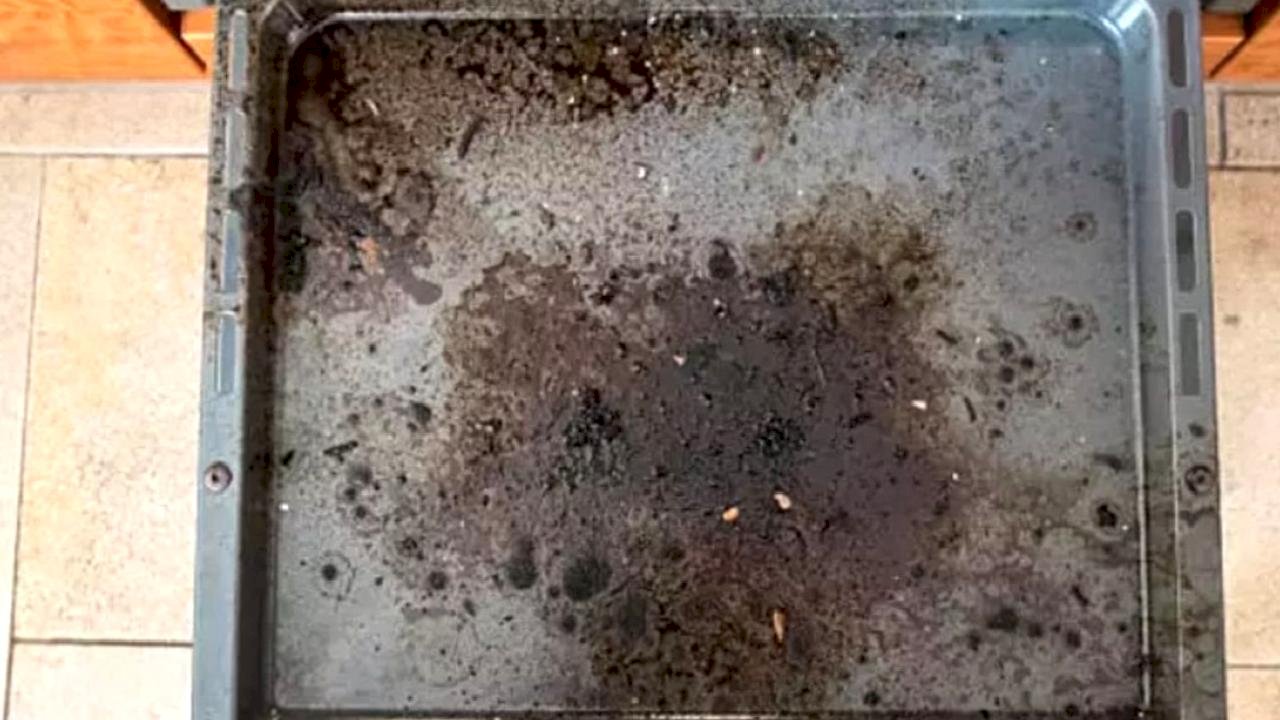 Fırın tepsisindeki yanıkları ovmaya son! Bir avuç yetiyor, lekeler kendiliğinden akıp gidiyor.