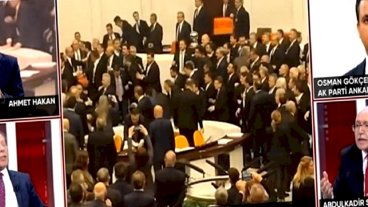 Meclis'teki yumruklu kavga canlı yayında tansiyonu yükseltti