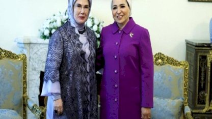 Emine Erdoğan, Mısır Cumhurbaşkanı Sisi'nin eşi Amer ile bir araya geldi