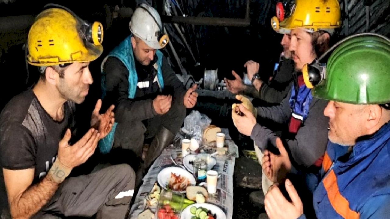 Zonguldak'ta madencilerden yerin metrelerce altında ilk sahur