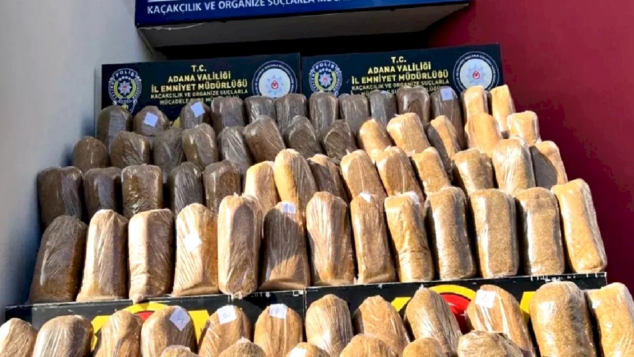Adana'da 1.6 Ton Kaçak Tütün Ele Geçirildi