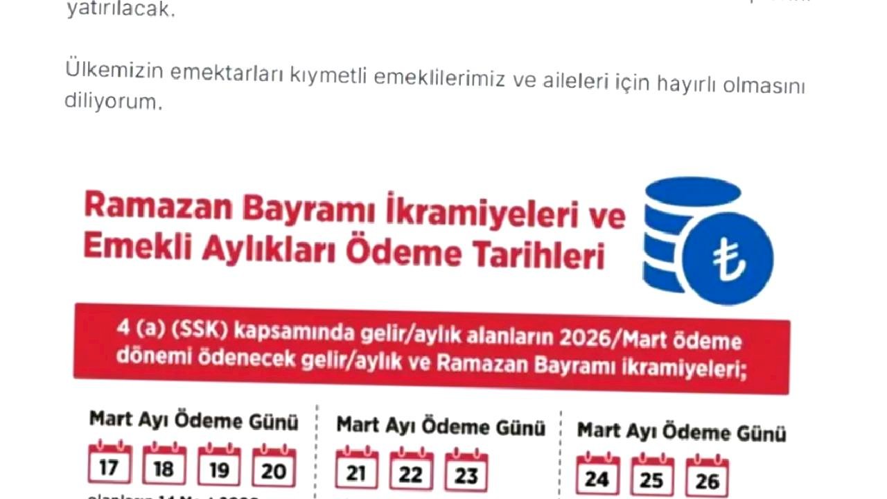 Emeklilere Bayram Müjdesi