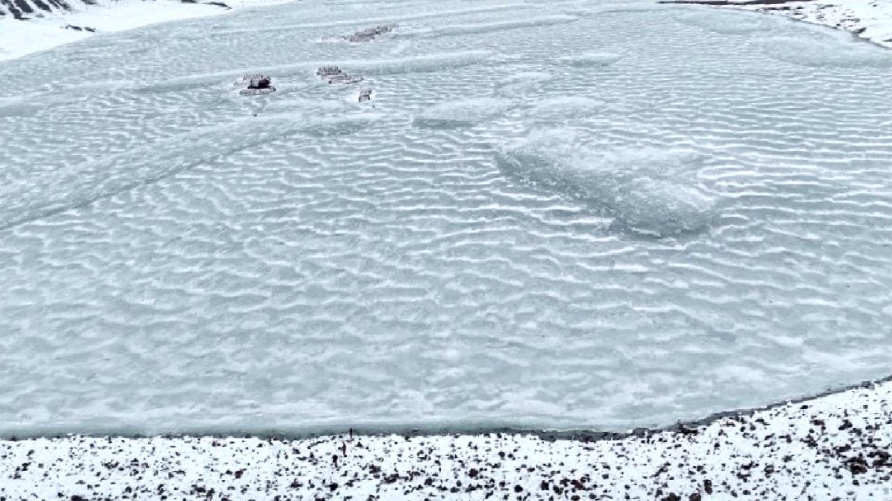 Erzurum’da Demirdöven Barajı buz tuttu