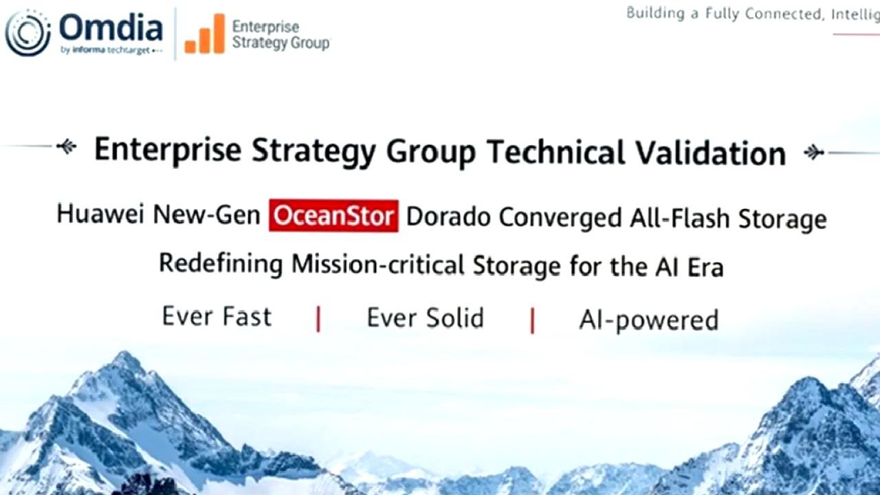 Huawei Yeni Nesil OceanStor Dorado Converged All-Flash Storage, Enterprise Strategy Group teknik doğrulamasından geçti