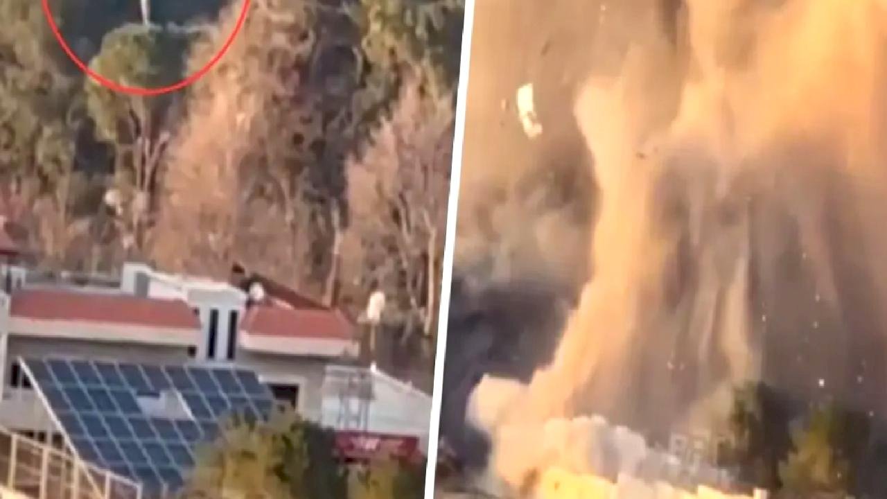 İsrail Lübnan'daki binayı havaya uçurdu! İşte o anlar
