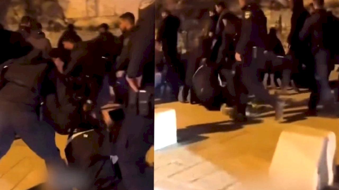 İsrail polisinden namaz kılan Filistinlilere sert müdahale
