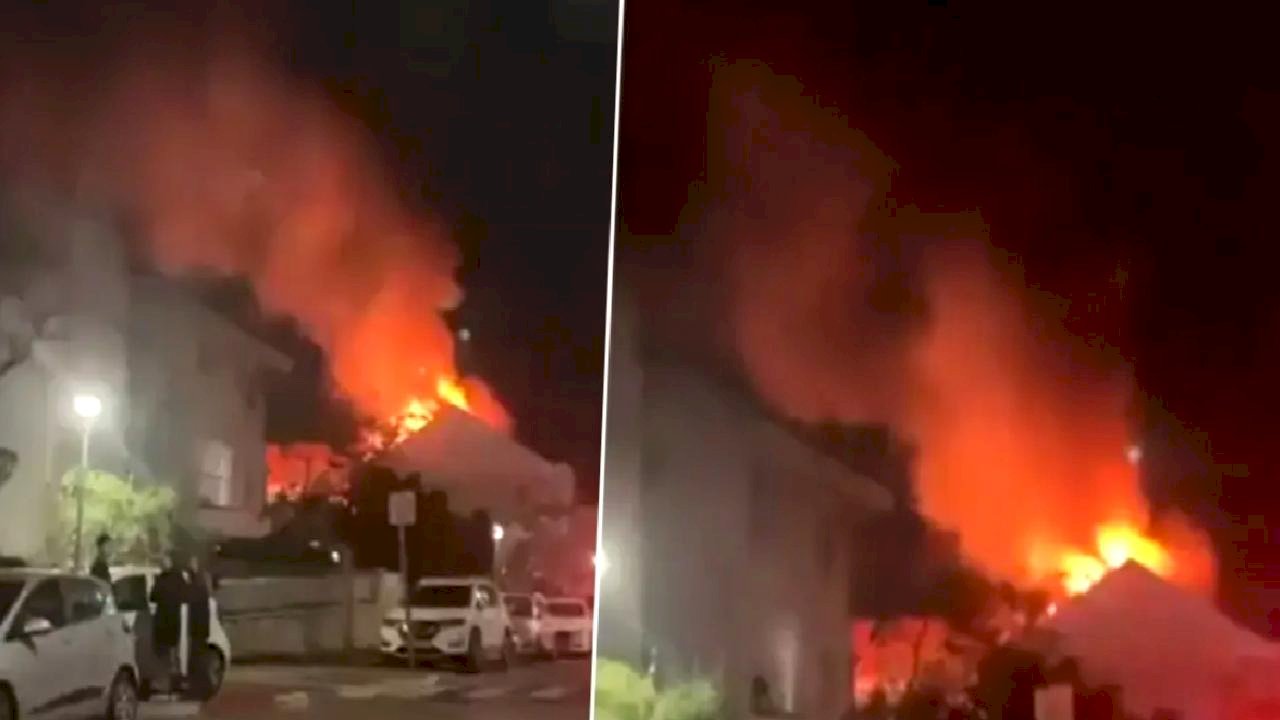İsrailli yetkililerin evleri vuruldu, alevler geceyi aydınlattı