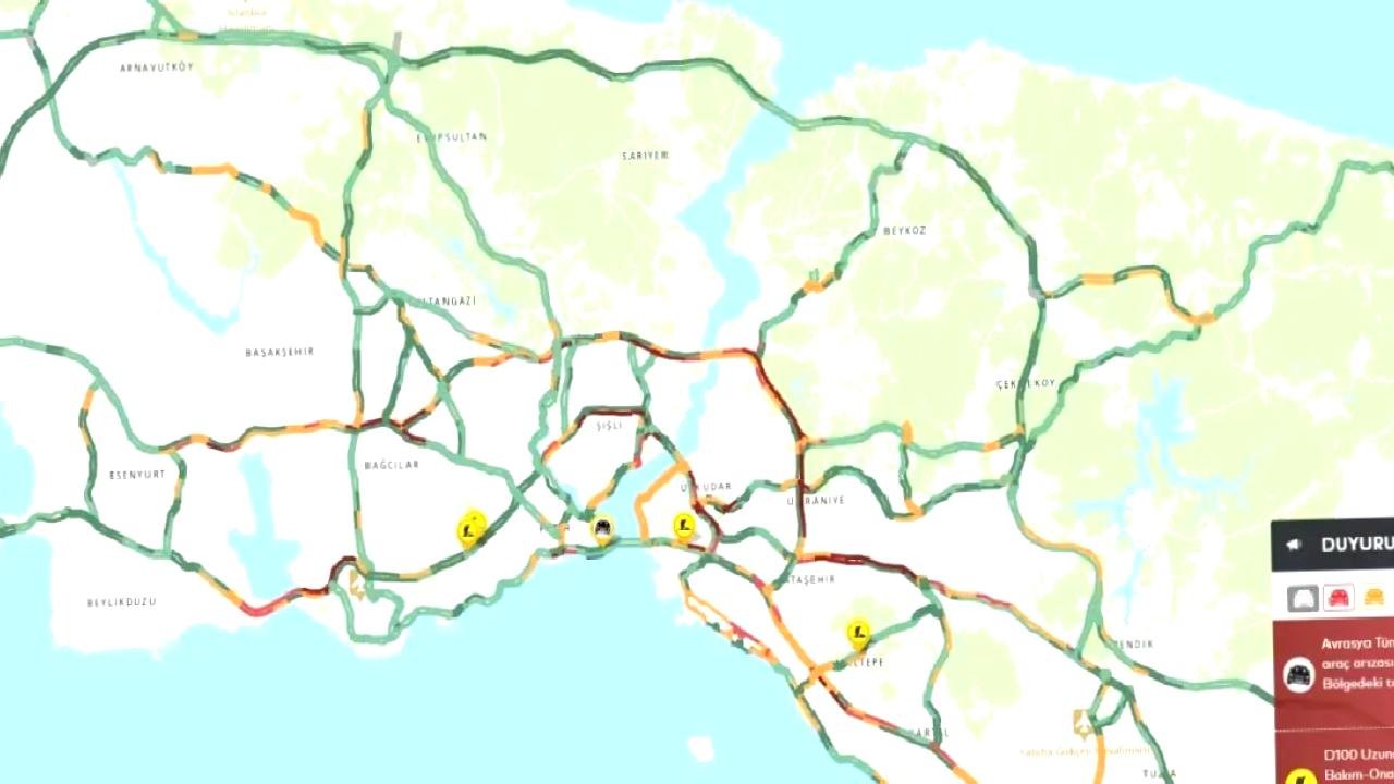 İstanbul'da Trafik Yoğunluğu Yüzde 62