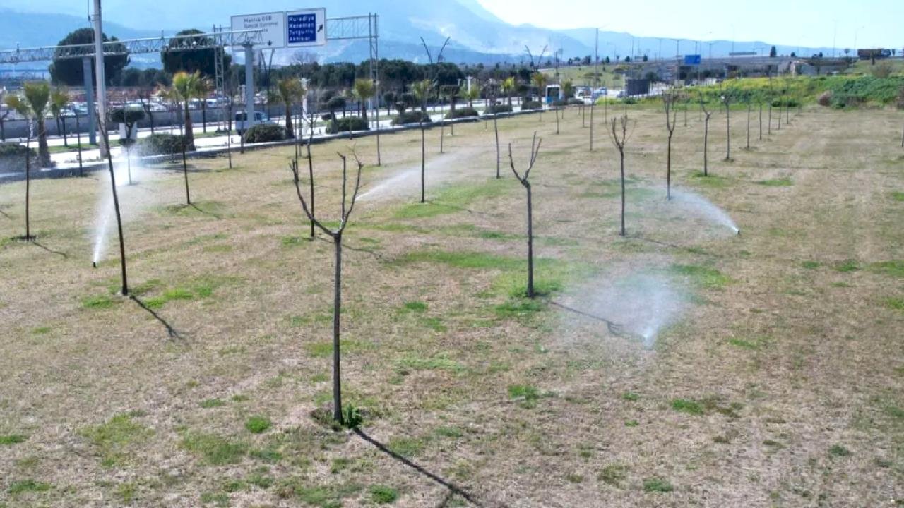 Manisa'da yeşil alanlarda akıllı sulama dönemi