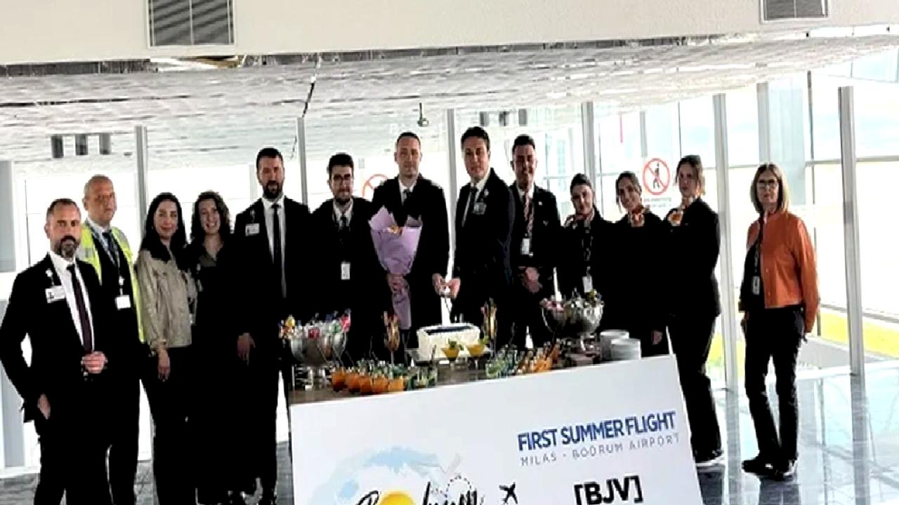 Milas-Bodrum Havalimanı sezonun ilk dış hat uçuşunu karşıladı