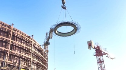 Akkuyu NGS'nin 4. güç ünitesinde reaktör şaftının yapısal bileşeni takıldı