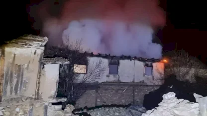 Banaz'da Kullanılmayan Evde Yangın