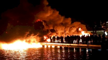 Bodrum'da Marinada Yangın