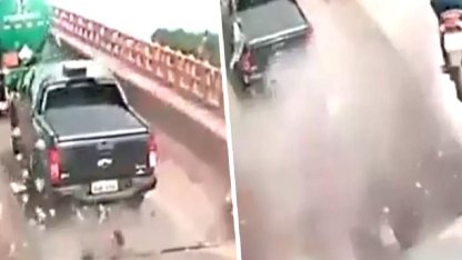 Brezilya'daki "Kıyamet" görüntüleri ilk kez ortaya çıktı: 50 metre yükseklikten Tocantins Nehri'ne çakıldılar