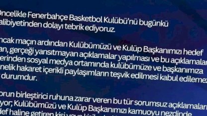 Büyükçekmece'den Fenerbahçe'ye Tepki