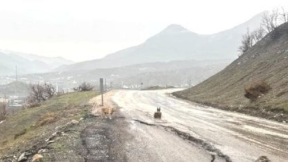 Şenoba'da Yağış Nedeniyle Yol Çöktü