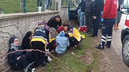 Tokat'ta Elektrik Direğine Çarpan Araçta 4 Yaralı