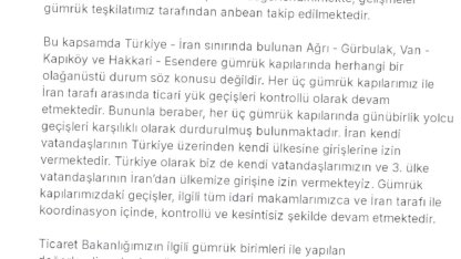 Türkiye-İran Gümrük Kapılarındaki Durum