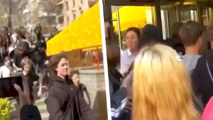 Ukrayna'da 4 yıl aradan sonra kapılarını açan hamburgerci izdiham yarattı